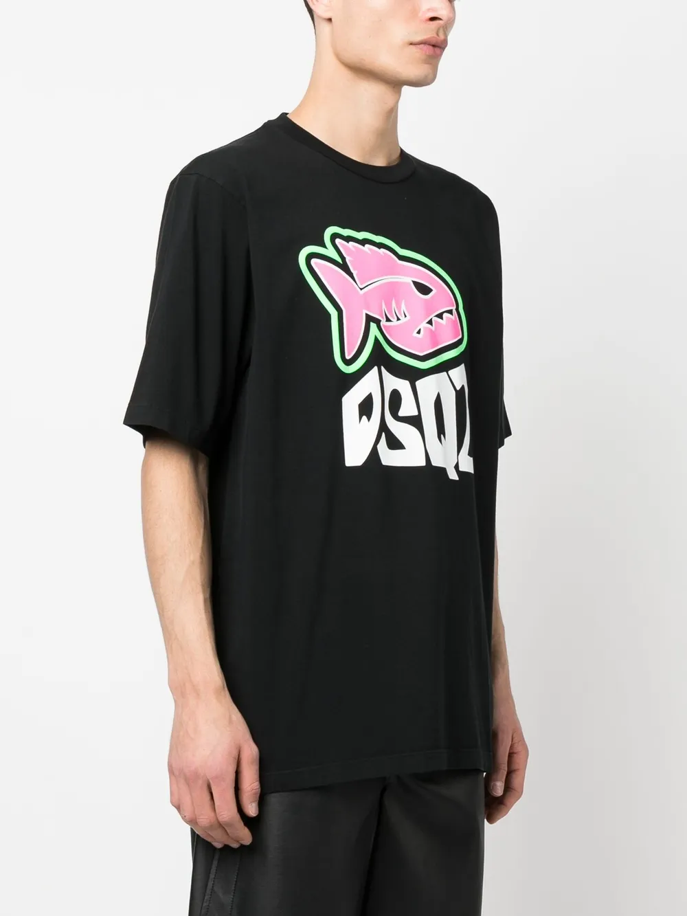 Shop Dsquared2 Logo-print Cotton T-shirt In Black