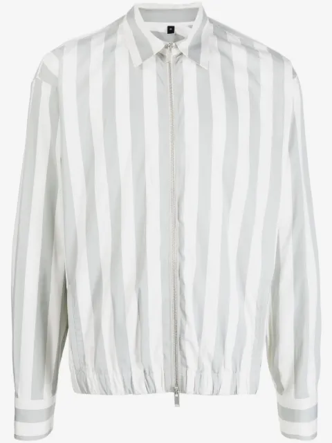 Lardini striped zip-up jacket
