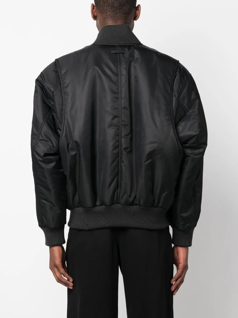 Shop Fear Of God Zip-up Wool-blend Bomber Jacket In Schwarz