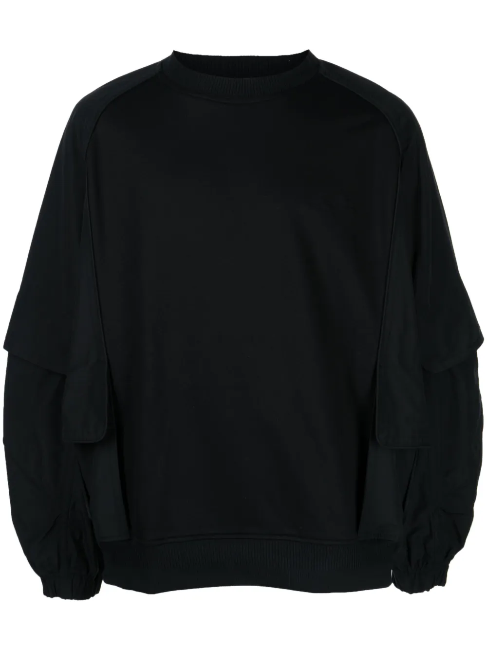 SONGZIO long-sleeve panelled cotton sweatshirt - Black