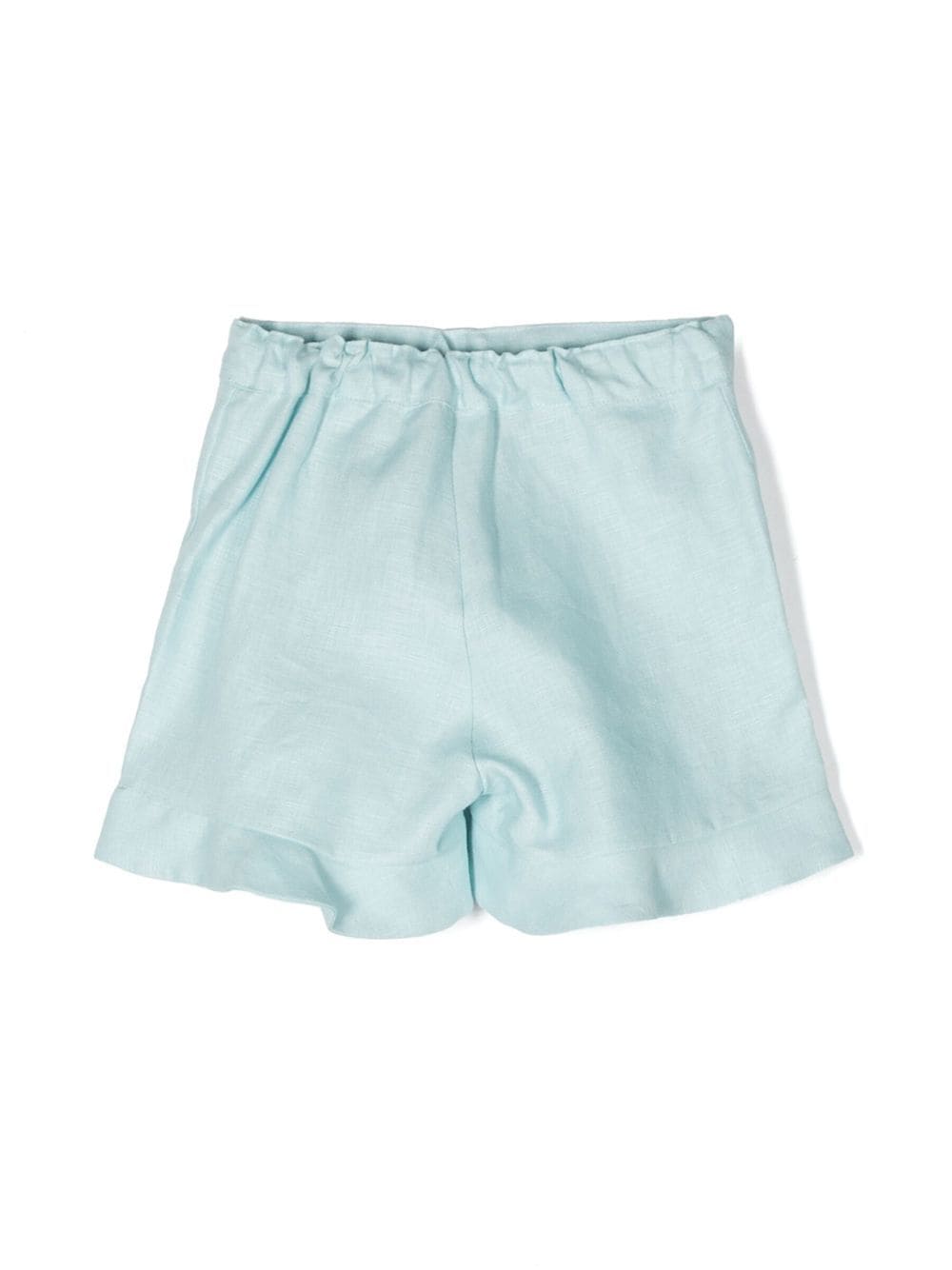 Shop Mariella Ferrari Linen Plaid Shorts In Blue