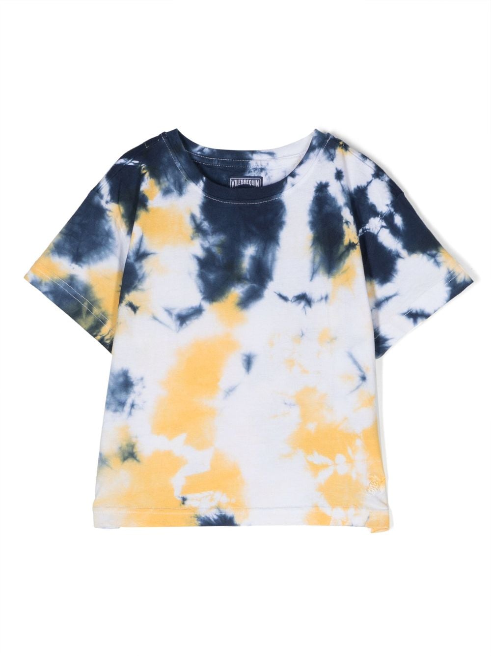 Vilebrequin Kids' Tie-dye Cotton T-shirt In Bleu Marine