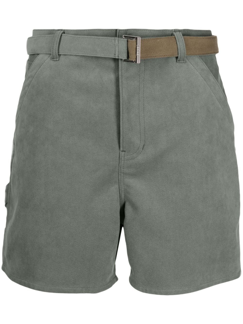 sacai belted thigh-length shorts - Green