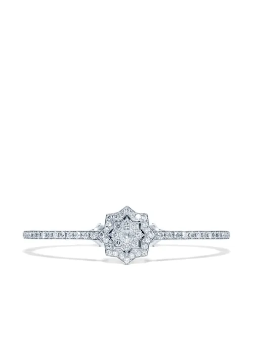 Bracelet jonc en or blanc 18ct pavé de diamants - David Morris - Modalova