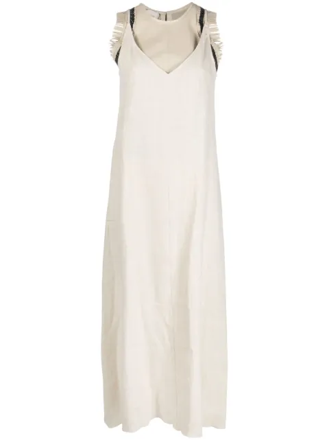 Alysi leather-top maxi dress 
