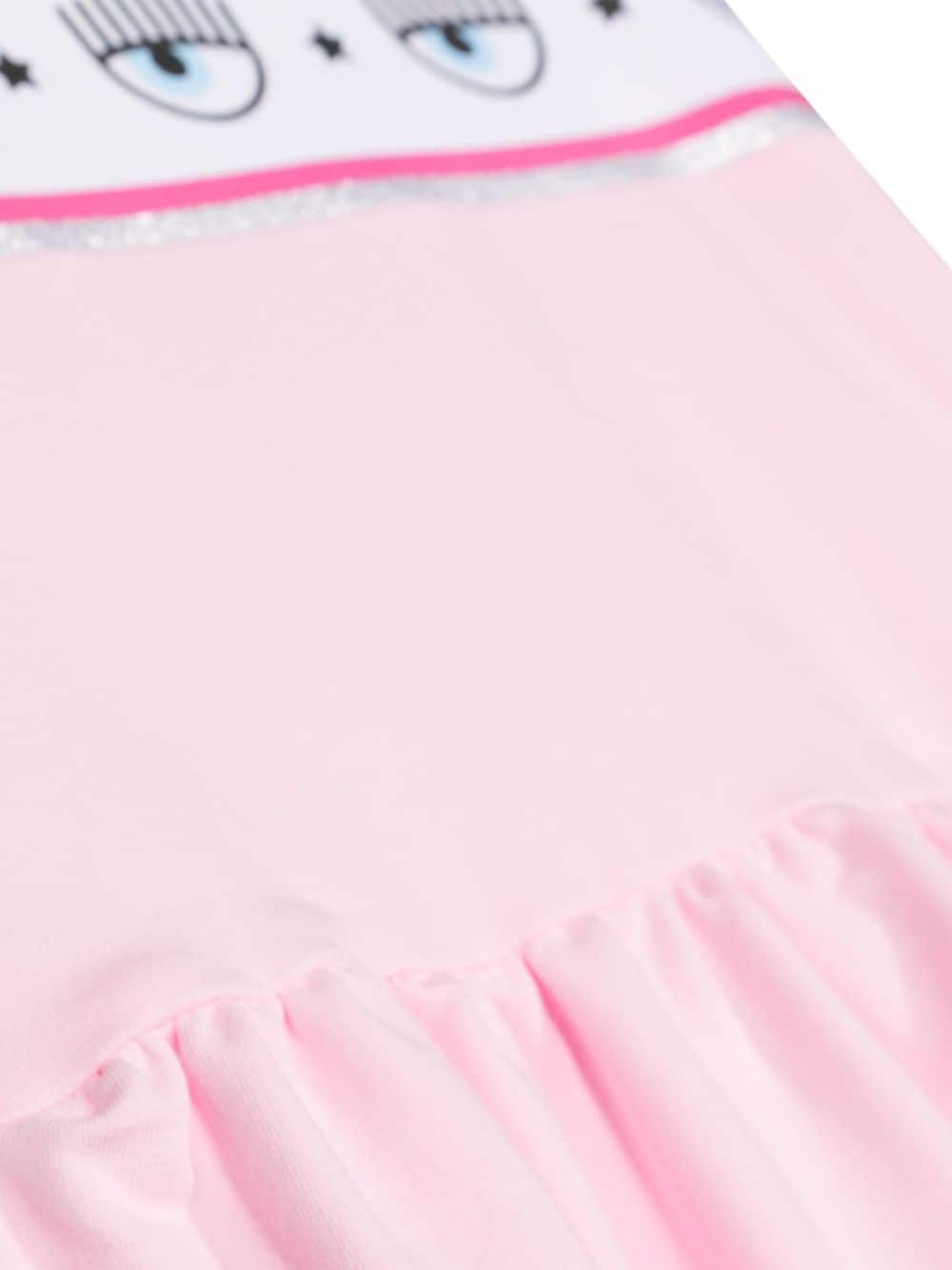 Shop Chiara Ferragni Logo-detail Cotton Dress In Pink