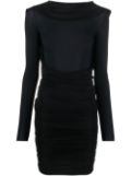 MM6 Maison Margiela long-sleeve ruched dress - Black