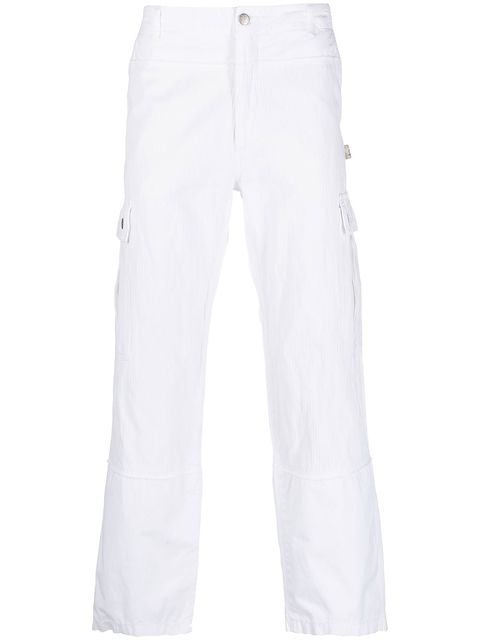 Jean Paul Gaultier Pre-Owned 2000s ribbed cropped straight-legged trousers