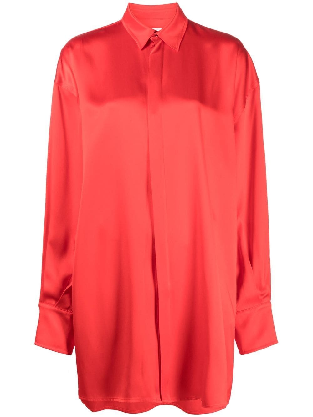 SA SU PHI satin finish long-sleeved shirt - Red