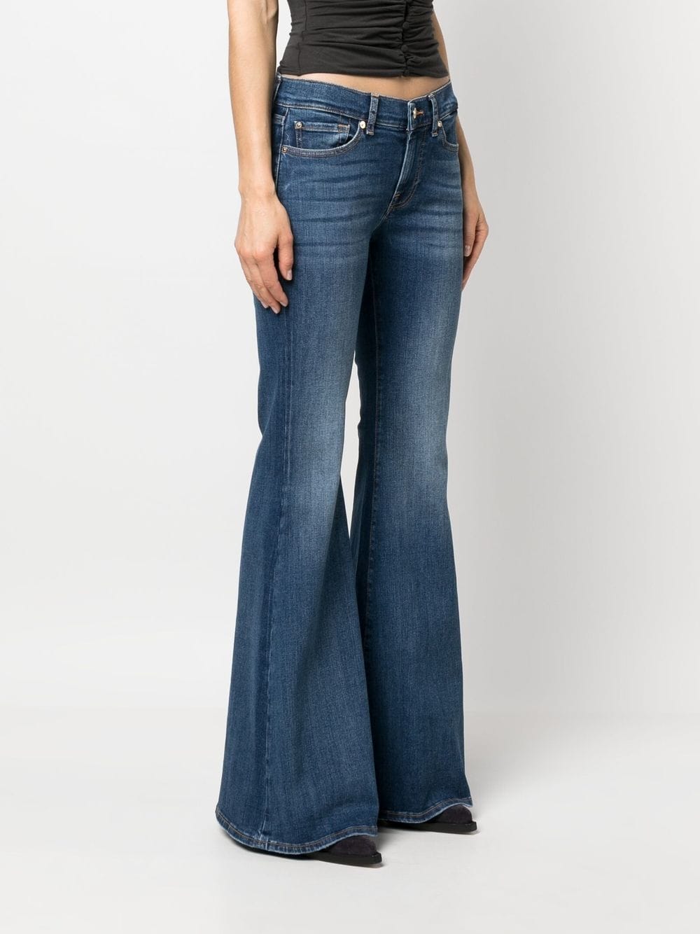 7 for all mankind low-rise flared jeans - blue