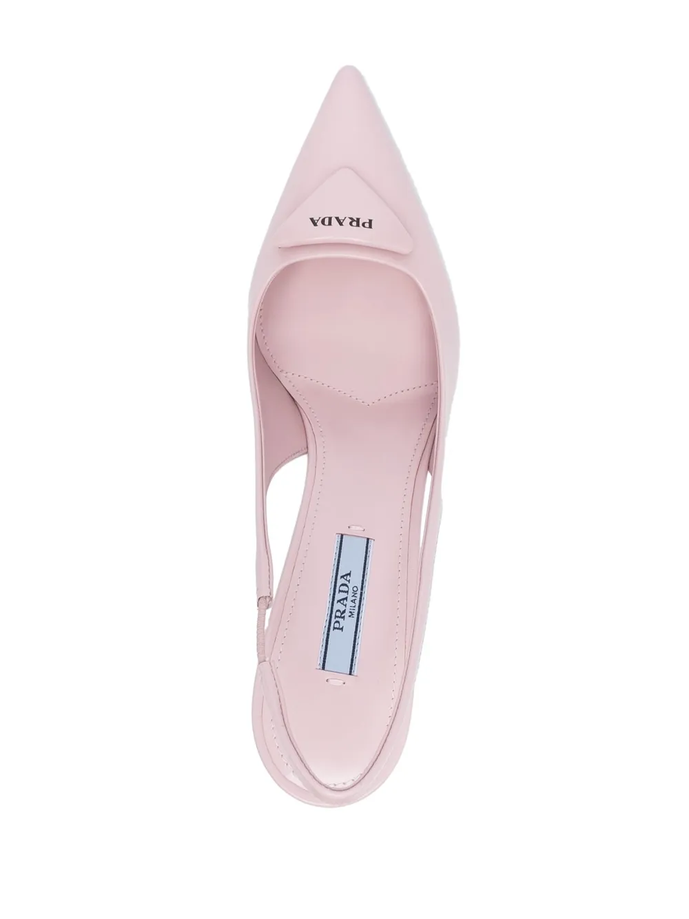 Prada triangle logo slingback pumps Pink