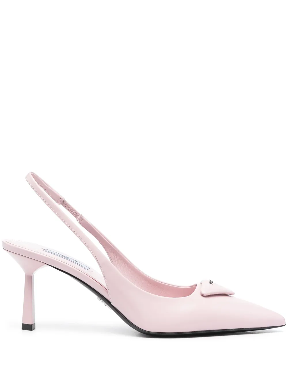 Prada triangle logo slingback pumps Pink