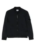 C.P. Company Kids logo-patch zip-up bomber jacket - Blue