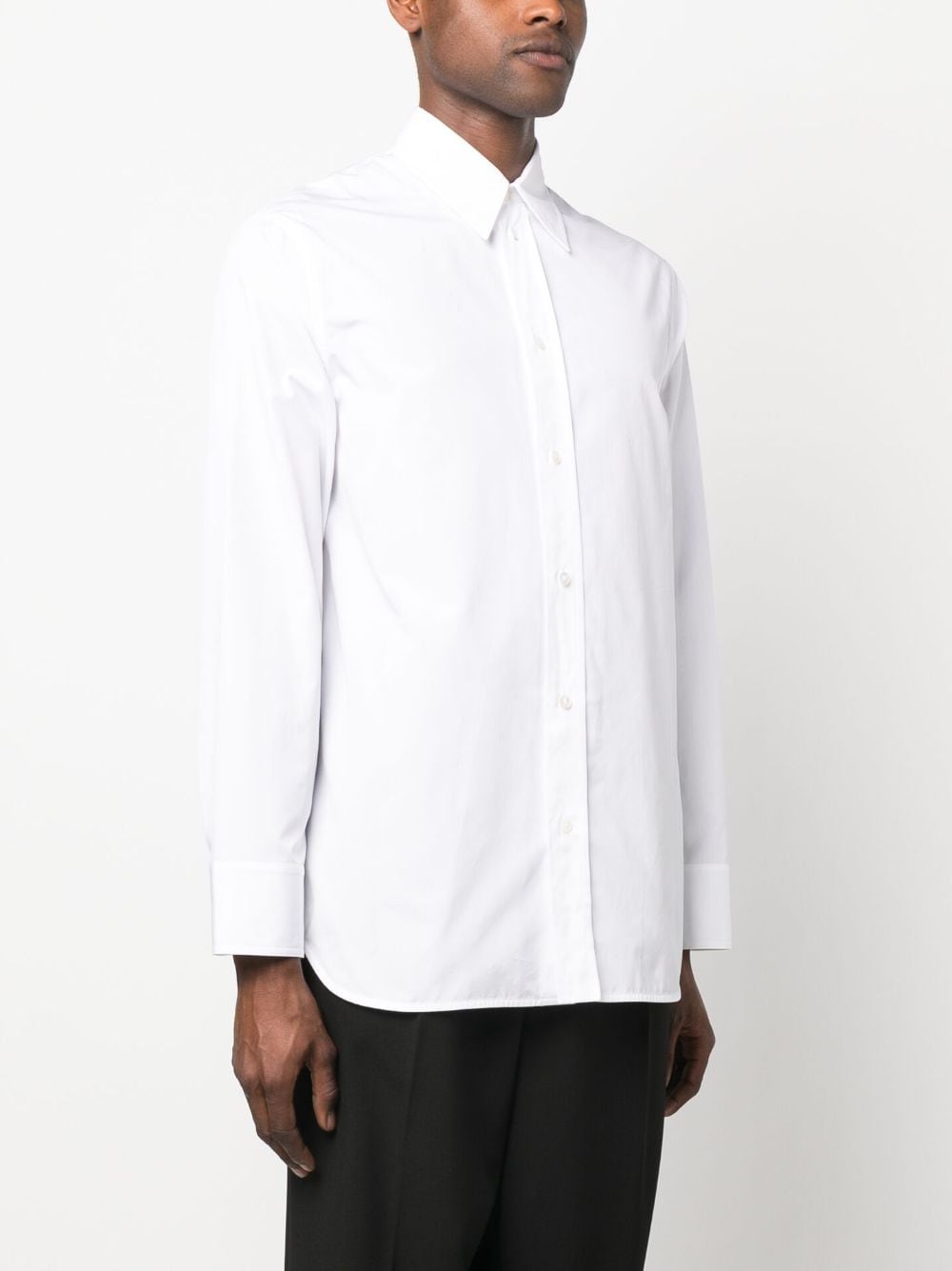 Shop Jil Sander Buttoned Long-sleeve Cotton Shirt In Weiss
