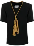 Moschino Pre-Owned 2000s cord detail T-shirt - Black