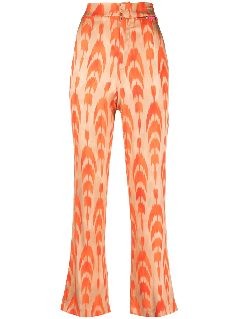 Bazar Deluxe abstract-pattern cropped trousers - Orange