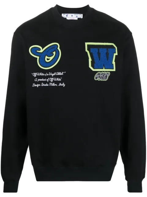 Off-White logo-patches cotton sweatshirt