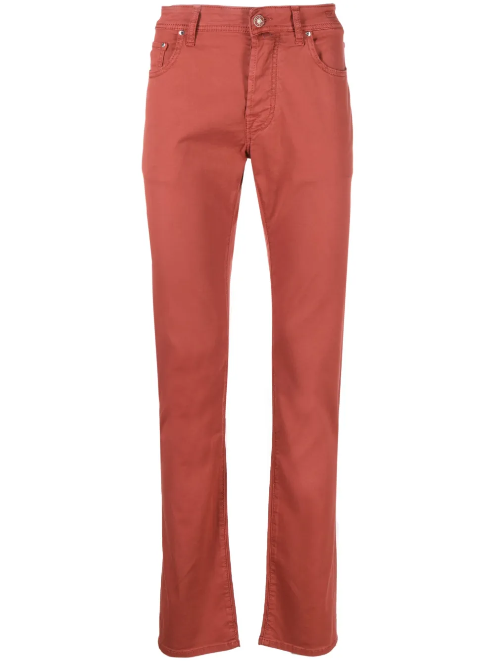 Jacob Cohen Rust Cotton Trousers In Rot