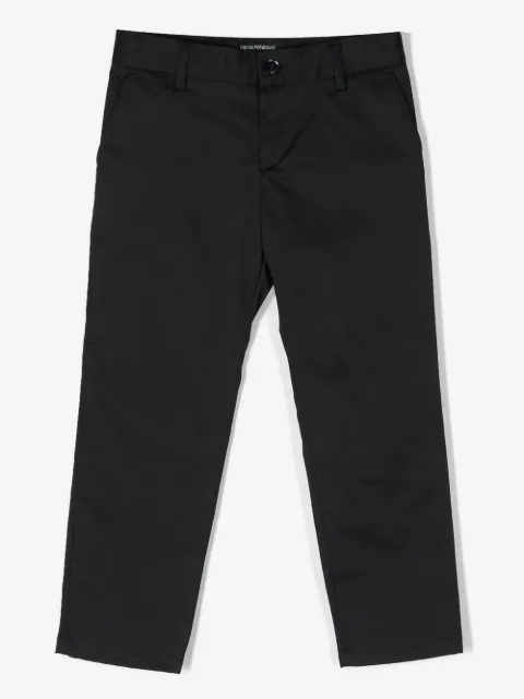 Emporio Armani Kids straight-leg cotton trousers