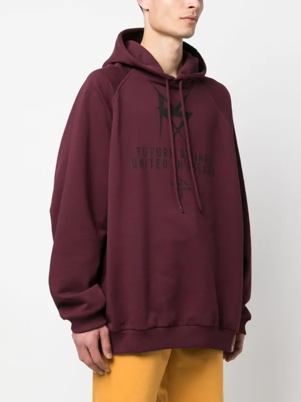 Raf Simons X Fred Perry logo-print Drawstring Hoodie - Farfetch