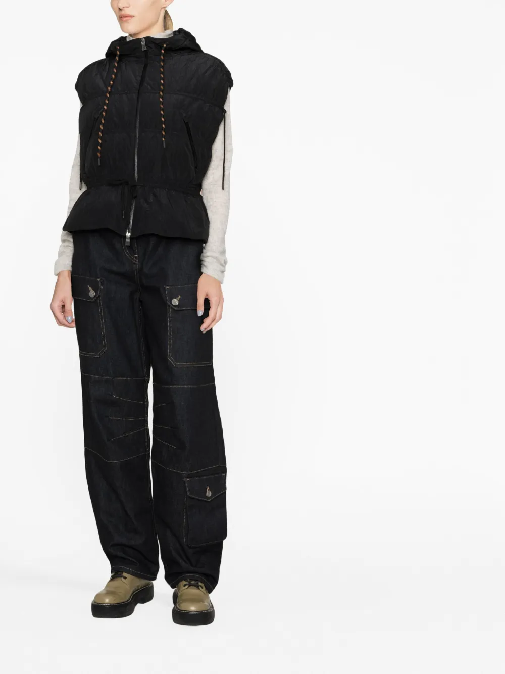 Herno Bodywarmer met trekkoord - Zwart