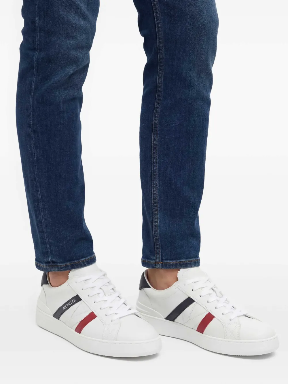 Moncler faux-leather Sneakers | White | FARFETCH