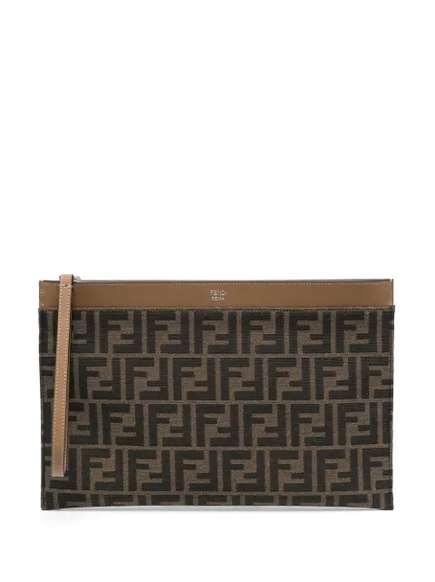 FENDI monogram-pattern clutch bag