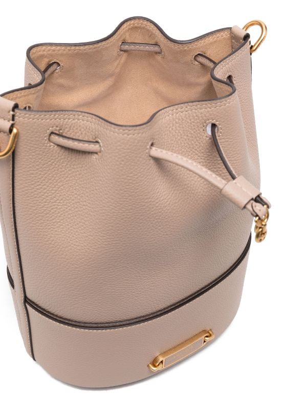 Pebbled leather bucket on sale bag