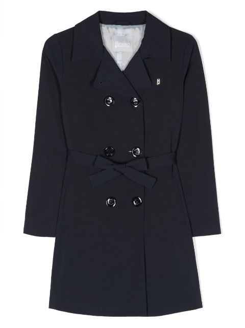 Herno Kids bow tie-fastening trench coat