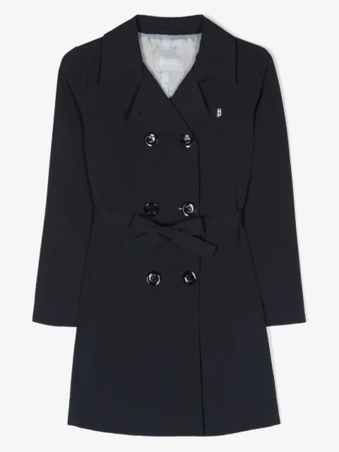 Herno Kids bow tie-fastening trench coat