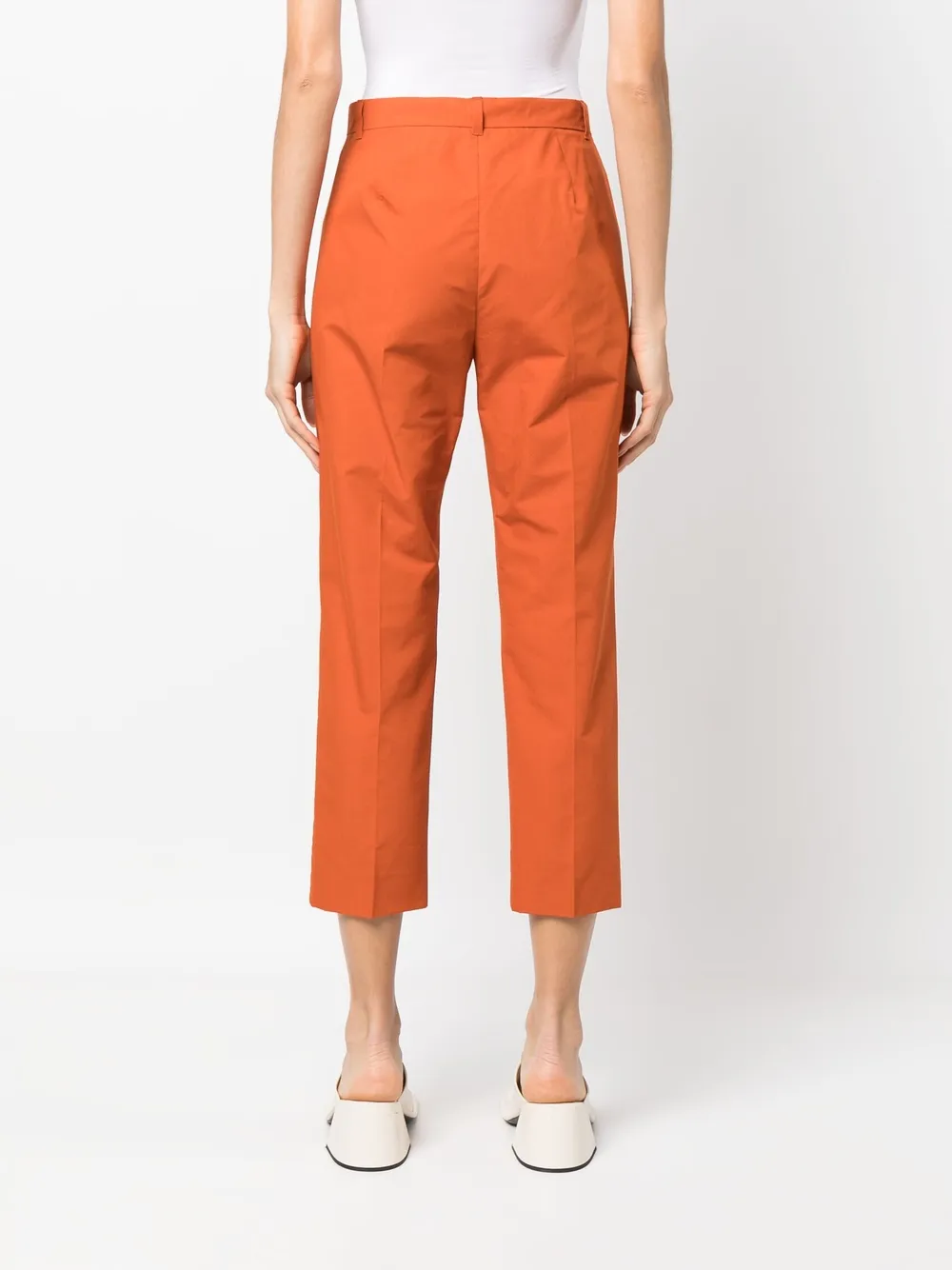 Max Mara Cropped Tailored Trousers In Red