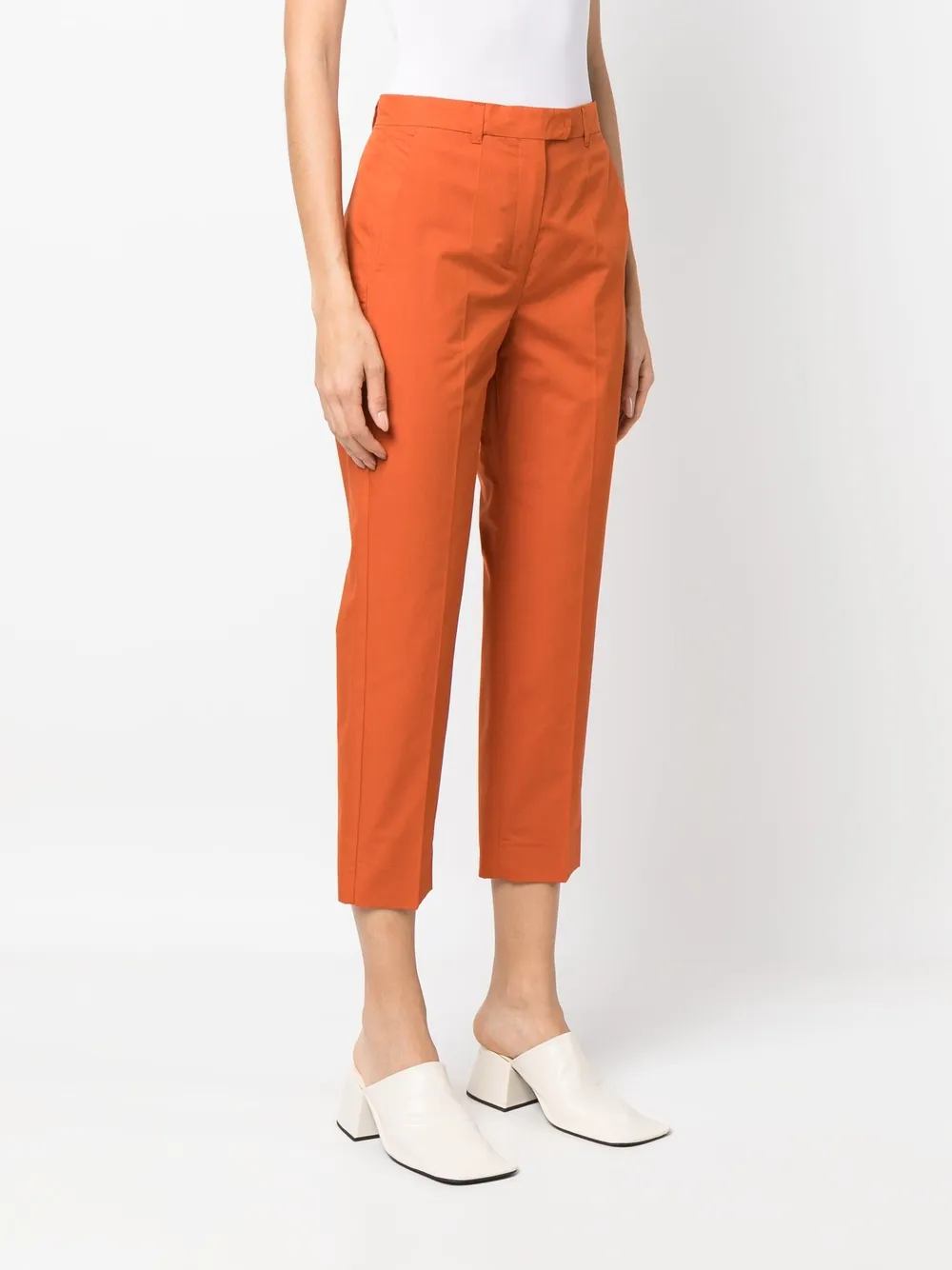 Max Mara Cropped Tailored Trousers In Red