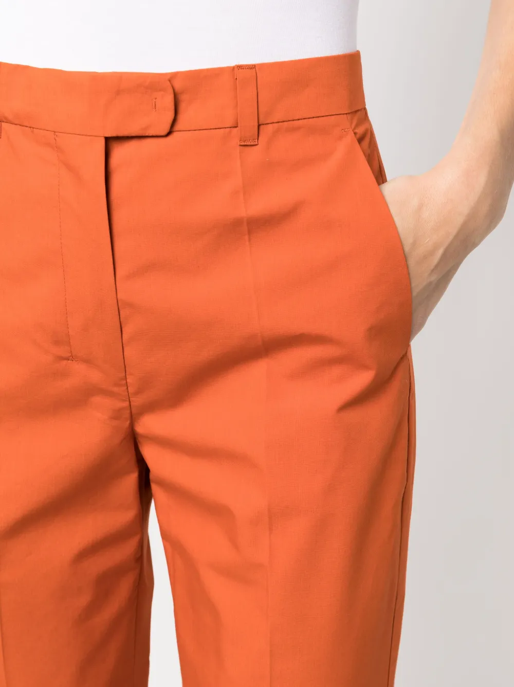 Max Mara Cropped Tailored Trousers In Red