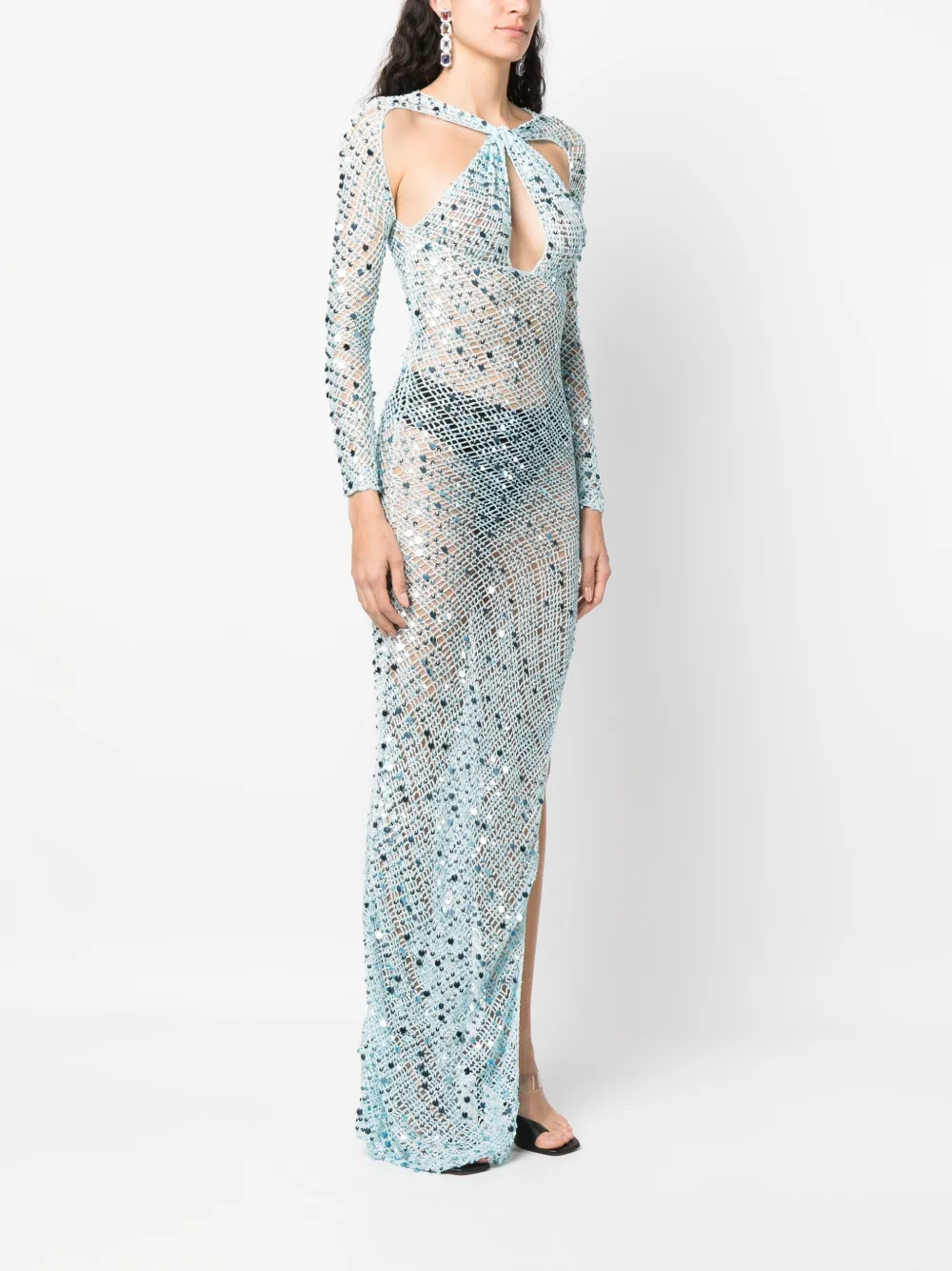 coperni blue sequin dress Coperni Blue Sequin Minidress Coperni