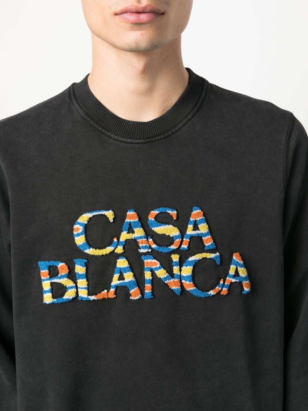 Shop Casablanca Logo-appliqué Sweatshirt In Schwarz
