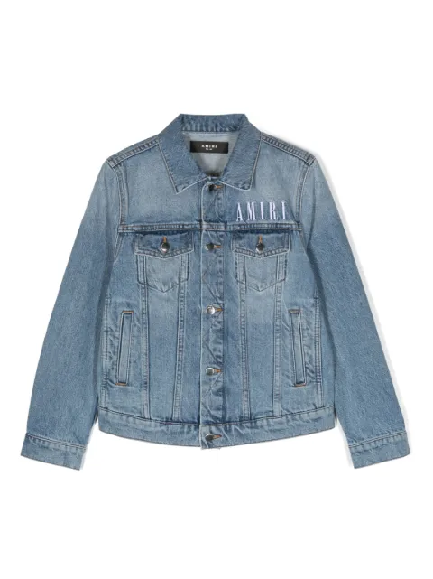 AMIRI KIDS logo-print denim jacket