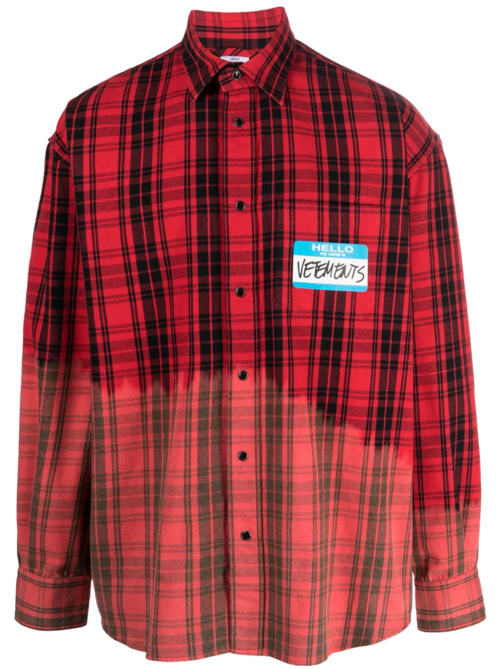 VETEMENTS My Name Is Bleached Checked Shirt - Farfetch