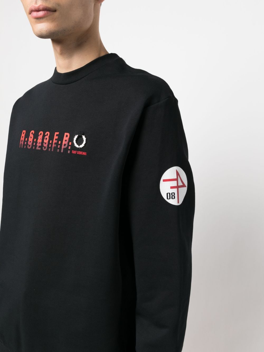 Shop Fred Perry Logo-print Cotton Sweatshirt In Schwarz