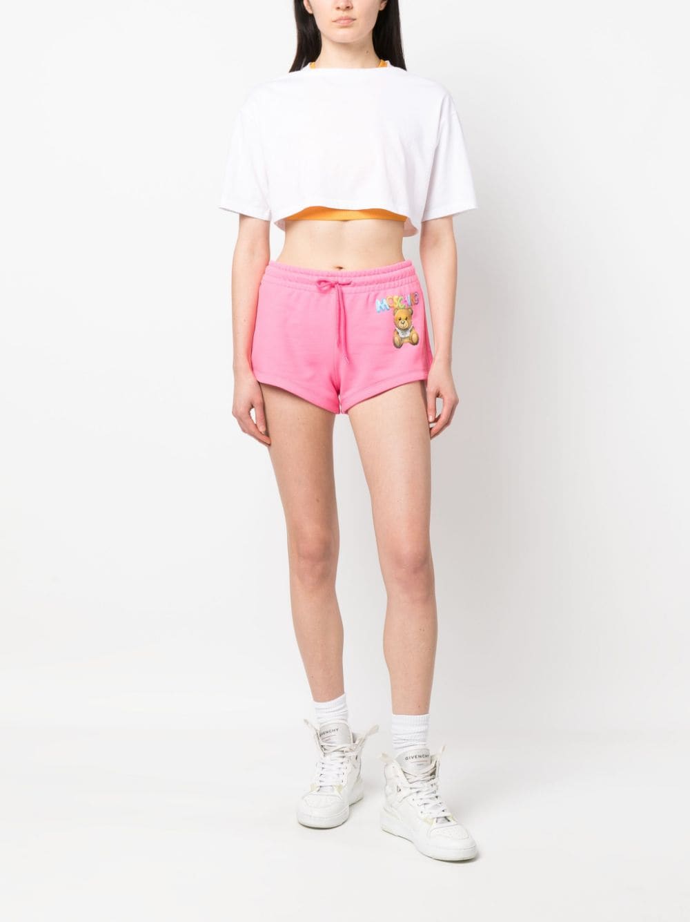 Moschino Shorts met trekkoord - Roze