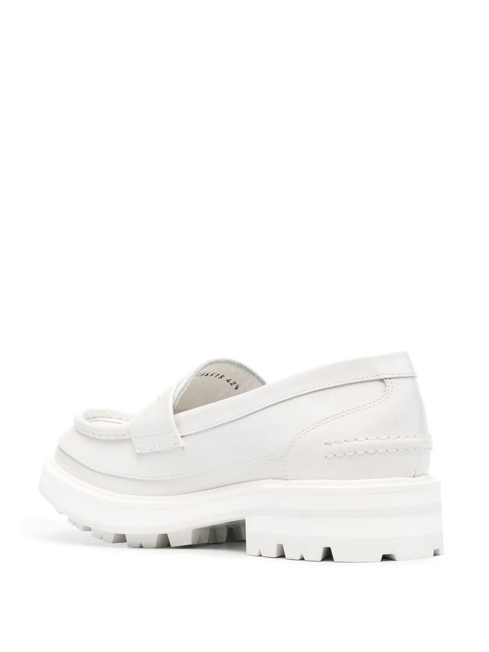 Shop Alexander Mcqueen Ridged-sole Penny Loafers In Weiss