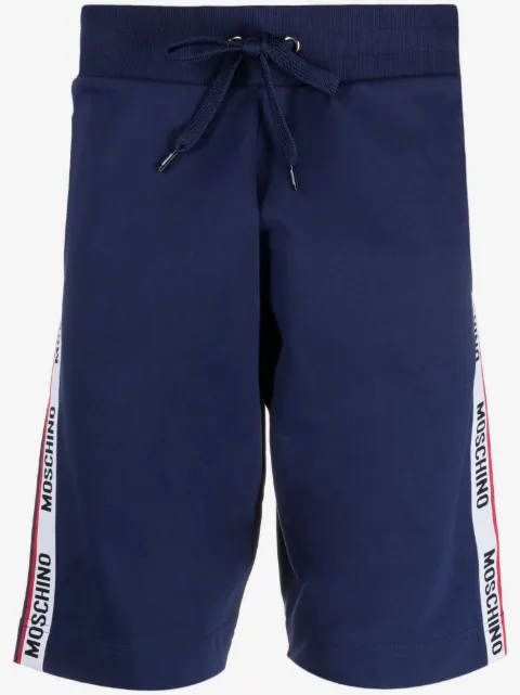 Moschino bermudas holgadas con franja del logo
