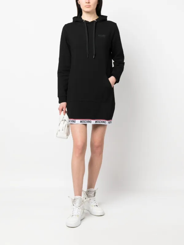 Moschino logo print Hooded Dress Farfetch