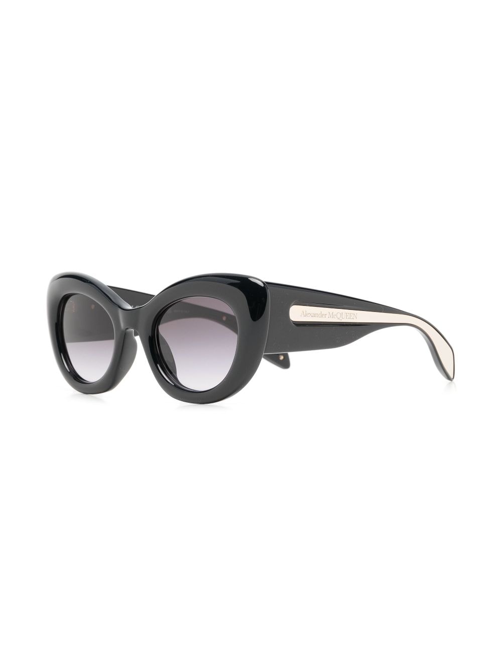 Shop Alexander Mcqueen Oversized Round-frame Sunglasses In Schwarz