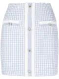 Self-Portrait checked metallic mini skirt - Blue