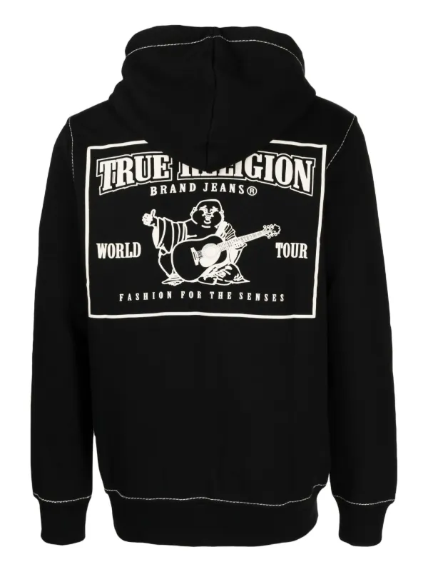 TRUE RELIGION ブラック パーカー True Religion Big T ジップアップ パーカー | ブラック