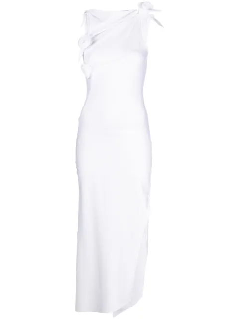 Coperni vestido asimétrico con aplique de rosa