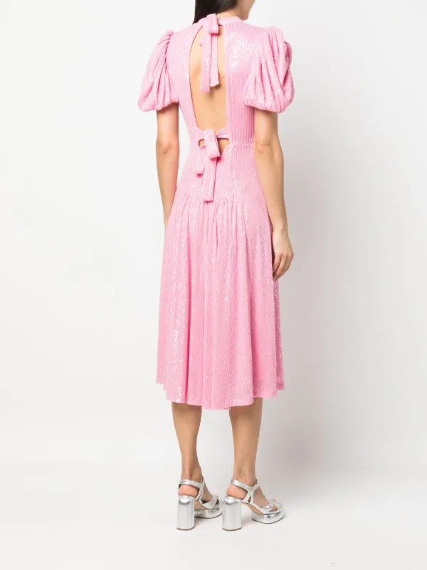 rotate pink sequin dress Rotate By Birger Christensen Sequin-embellished Midi Dress