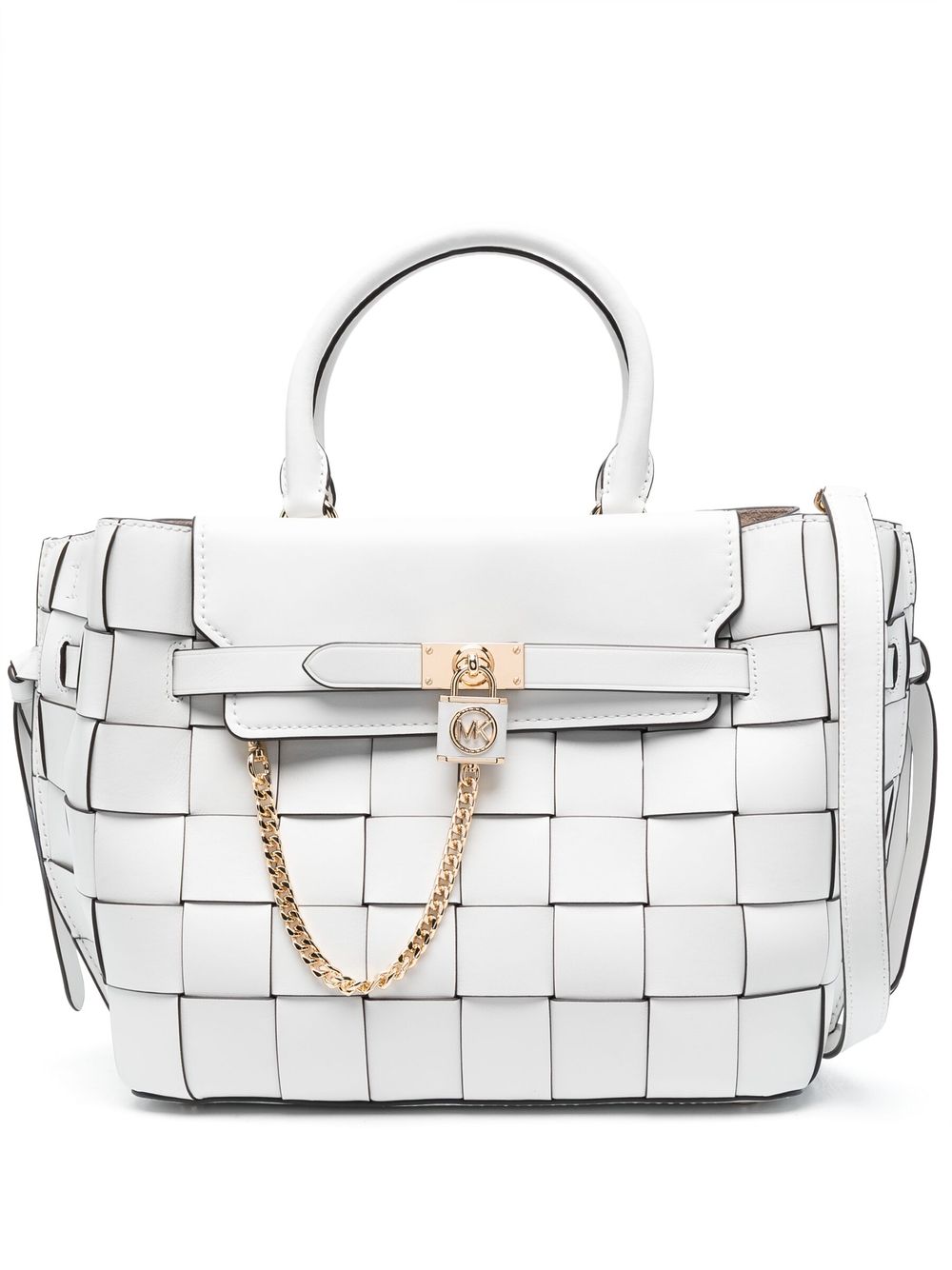 Michael Michael Kors Hamilton Legacy Leather Tote Bag In Weiss