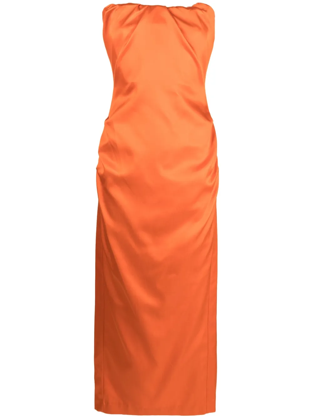 roland mouret orange dress Silk Long Dress