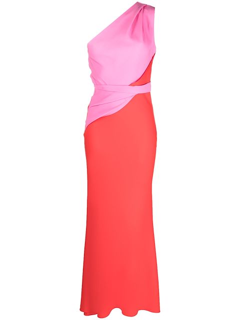 Roland Mouret asymmetric stretch-cady maxi dress